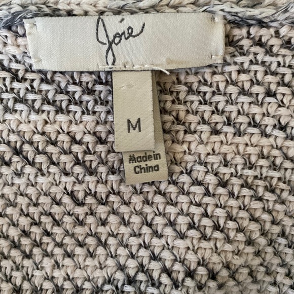 Joie Phillsa Fringe Open Front Cardigan in Smoky Mulit - M - Picture 10 of 13